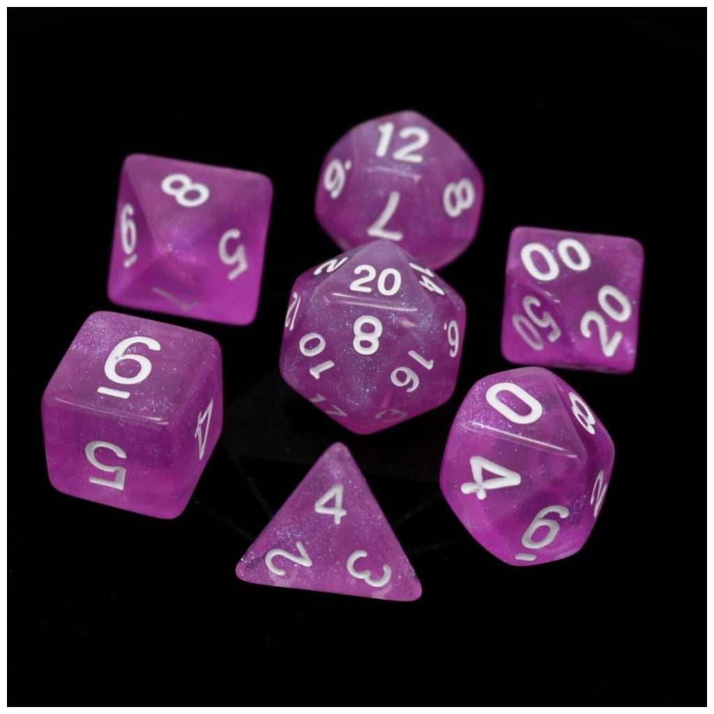 Die Hard Dice Polymer RPG Polyhedral Set -  Sakura with White