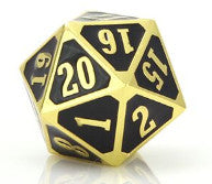 Die Hard Dice Metal MTG Roll Down Counter - Shiny Gold/Black (Single)