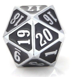 Die Hard Dice Metal MTG Roll Down Counter - Shiny Silver/Black (Single)