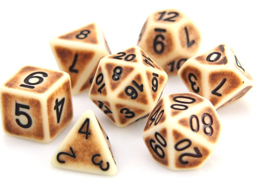 Die Hard Dice Polymer RPG Polyhedral Set - Bone Ancient