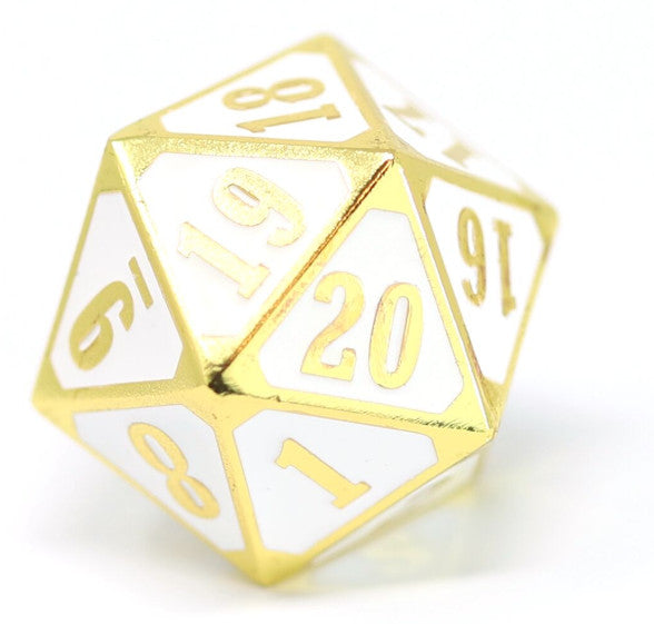 Die Hard Dice Metal MTG Roll Down Counter - Shiny Gold/White (Single)