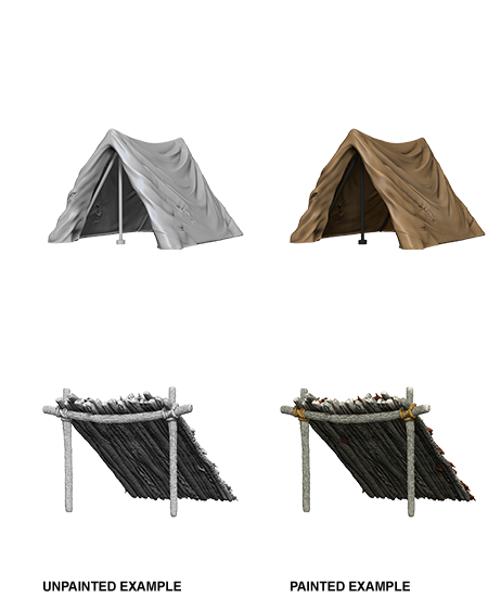 WizKids Deep Cuts Unpainted Miniatures Tent & Lean-To - 73858