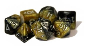 Halfsies Dice DaVinci Dice - Upgraded Dice Case (Set of 7 Polyhedral Dice)