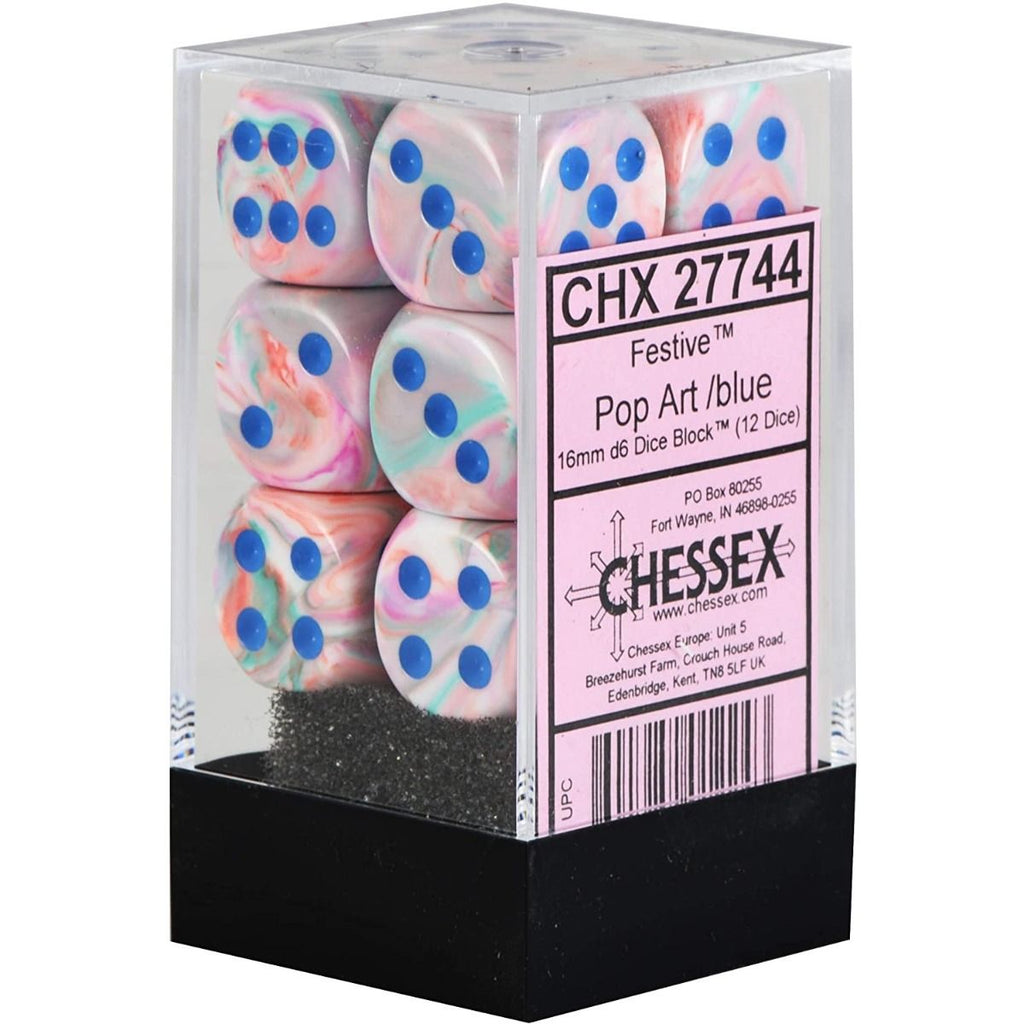 CHX 27744 Festive 16mm d6 Pop Art/Blue Block (12)