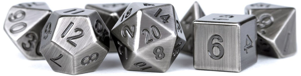 MDG Metal Polyhedral Dice Set - Antique Silver - 006