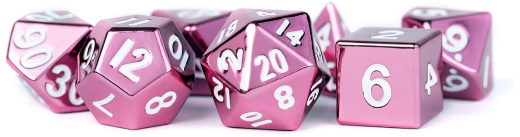 MDG Metal Polyhedral Dice Set - Pink - 009