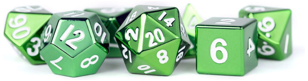 MDG Metal Polyhedral Dice Set - Green - 010