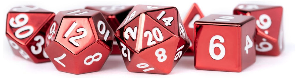 MDG Metal Polyhedral Dice Set - Red - 011