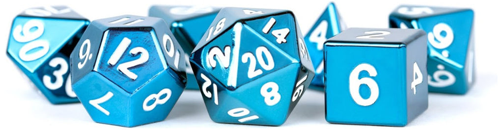 MDG Metal Polyhedral Dice Set - Blue - 012