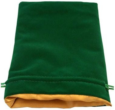 MDG Large Velvet Dice Bag with Gold Satin Lining - Green