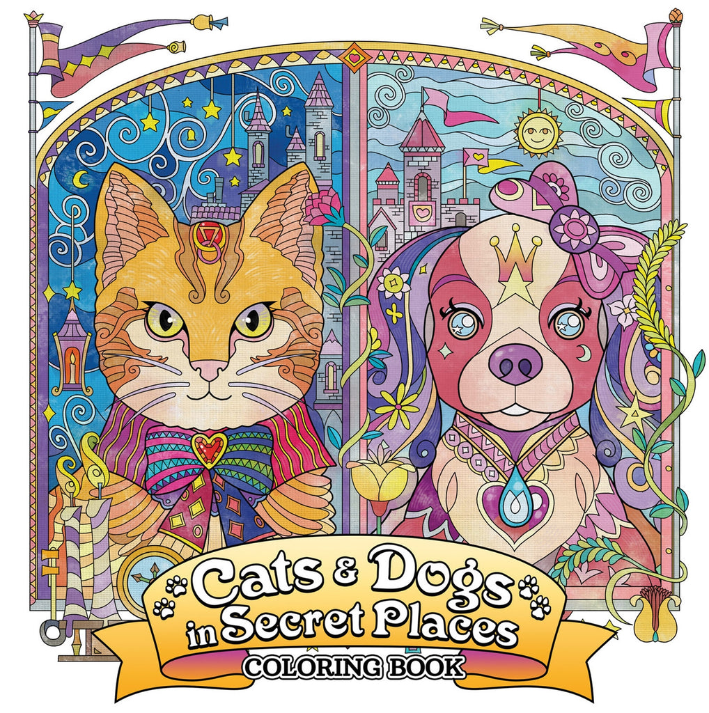 Cats and Dogs in Secret Places:Coloring Book