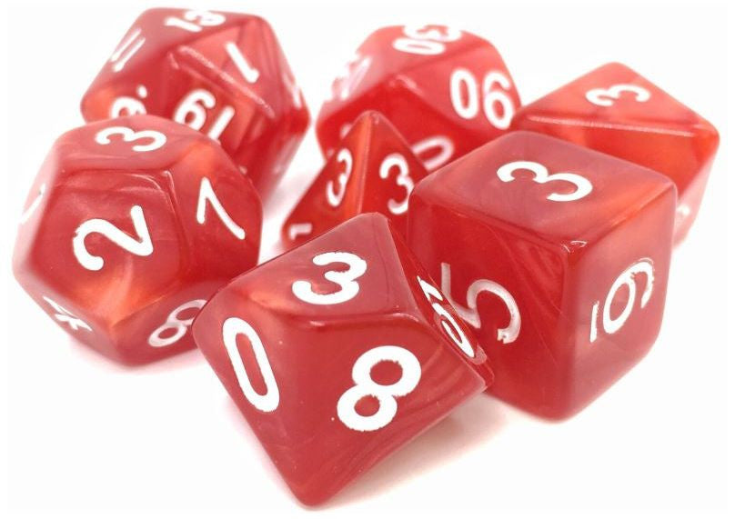 TMG RPG Dice - Berserkers Rage Red Pearl Opaque 16mm (set of 7)