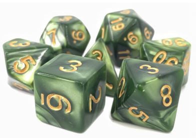 TMG Dice Druids Summer - Grass Pearl Opaque (Set of 7)