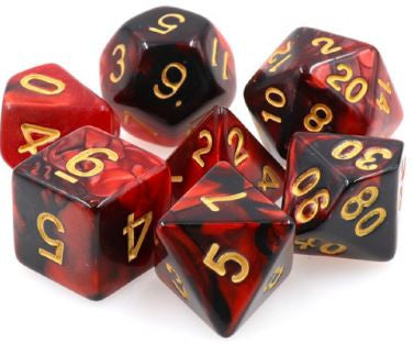 TMG Dice Corruption - Black/Red Fusion (Set of 7)