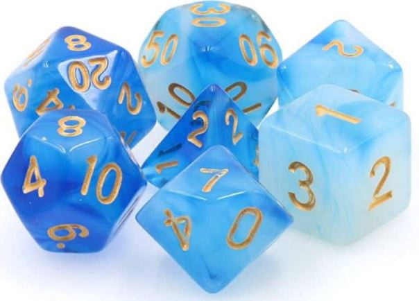 TMG Dice Djinns Oasis - Blue Haze Translucent (Set of 7)