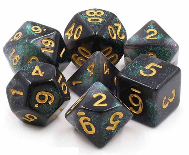 TMG Dice Totally Not Evil - Black Aurora (Set of 7)