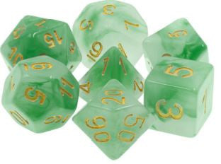 TMG Dice Your Lucky Dice - Green Jade Opaque (Set of 7)