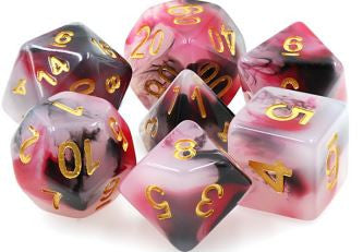 TMG Dice Soul Decay - Black/Red Jade Opaque (Set of 7)