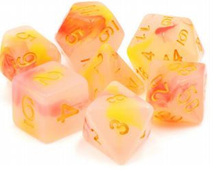 TMG Dice Shamrock Gold - Blue/Green Jade Opaque (Set of 7)