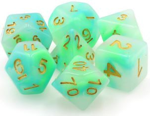 TMG Dice Hazy Sunset - Red/Yellow Jade Opaque (Set of 7)