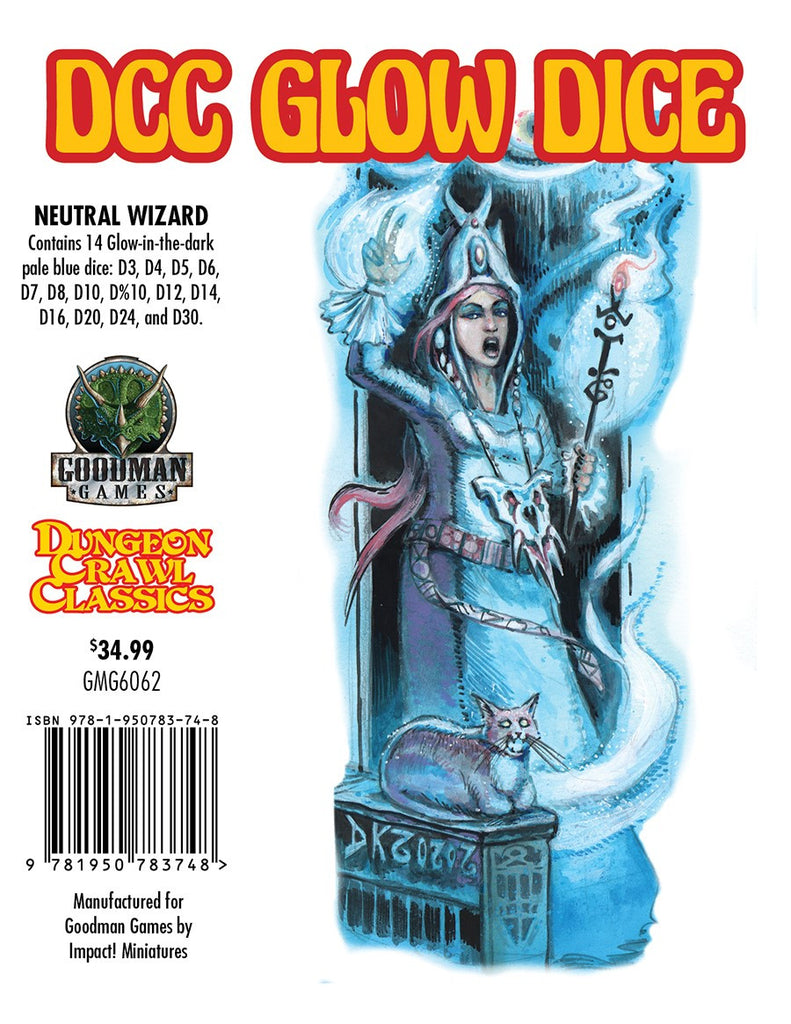 Dungeon Crawl Classics RPG Glow Dice - Neautral Wizard (Set of 14 Dice)