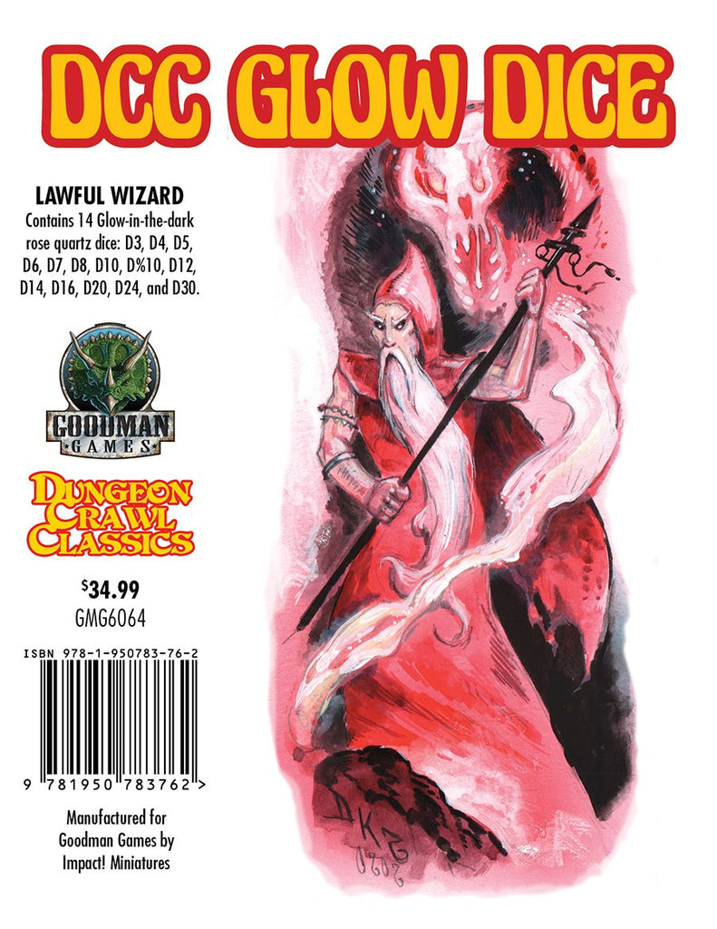 Dungeon Crawl Classics RPG Glow Dice - Lawful Wizard (Set of 14 Dice)