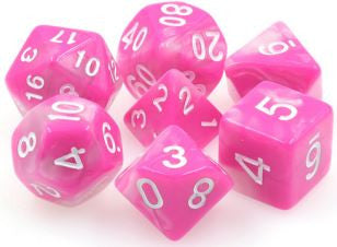 TMG Dice Pathers Purse - Pink/White Fusion (Set of 7)