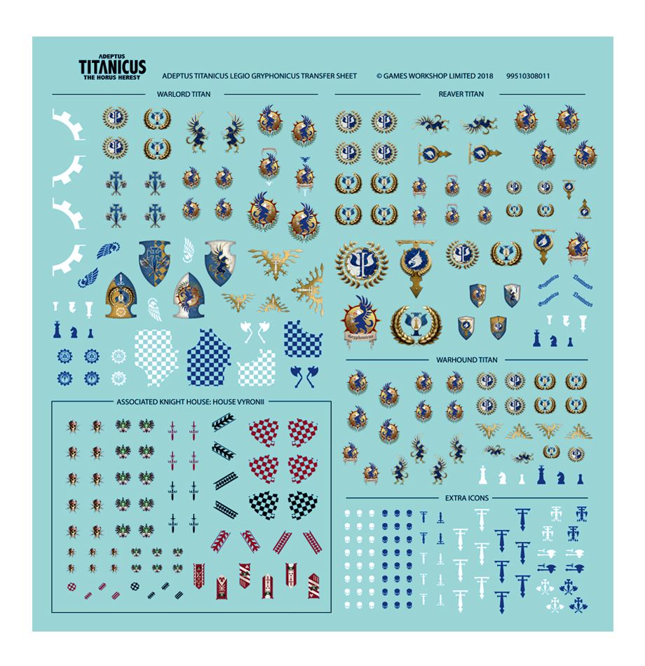 Adeptus Titanicus: Legio Gryphonicus Transfer Sheet