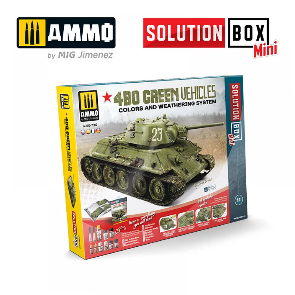 Ammo by MIG Solution Box Mini - 4BO Green Vehicles