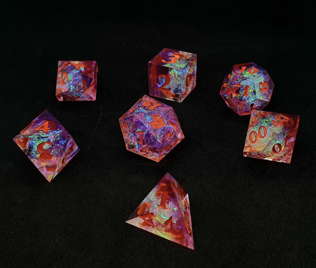 Chronicle Cards Resin Dragon Dice - Red (set of 7 polyhedral dice)