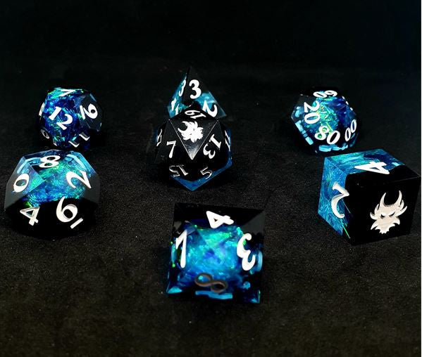Chronicle Cards Resin Dragon Dice - Depths (set of 7 polyhedral dice)