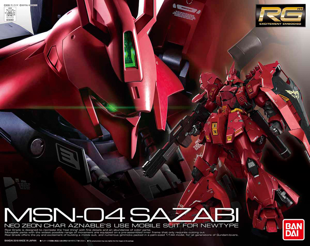 Bandai - 1/144 RG - MSN-04 Sazabi Kit - 5061605