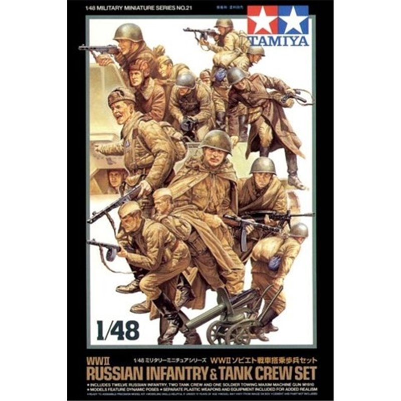 Tamiya 1/48 WWII Russian Infantry and Tank Crew - 32521