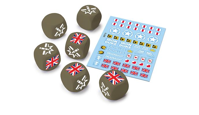 World of Tanks Miniatures Game - British Upgrade Pack Dice (x6) & Decal (x1)