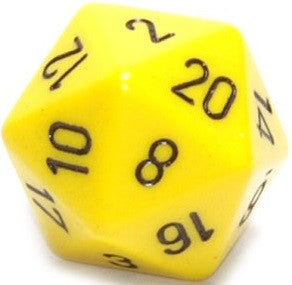 D20 Dice Opaque 34mm Yellow/Black