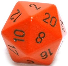 D20 Dice Opaque 34mm Orange/Black