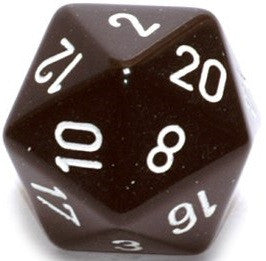 D20 Dice Opaque 34mm Black/White