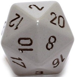 D20 Dice Opaque 34mm Dark Grey/Black