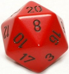 D20 Dice Opaque 34mm Red/Black