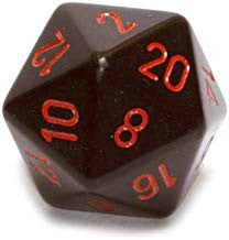 D20 Dice Opaque 34mm Black/red