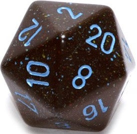 D20 Dice Speckled 34mm Blue Stars