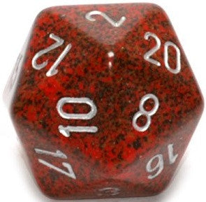 CHX XS2005 D20 Dice Speckled 34mm Silver Volcano