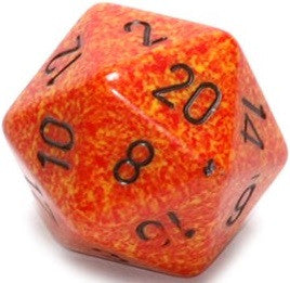 D20 Dice Speckled 34mm Fire