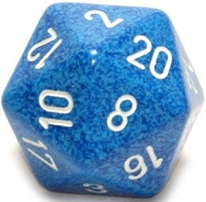 D20 Dice Speckled 34mm Water