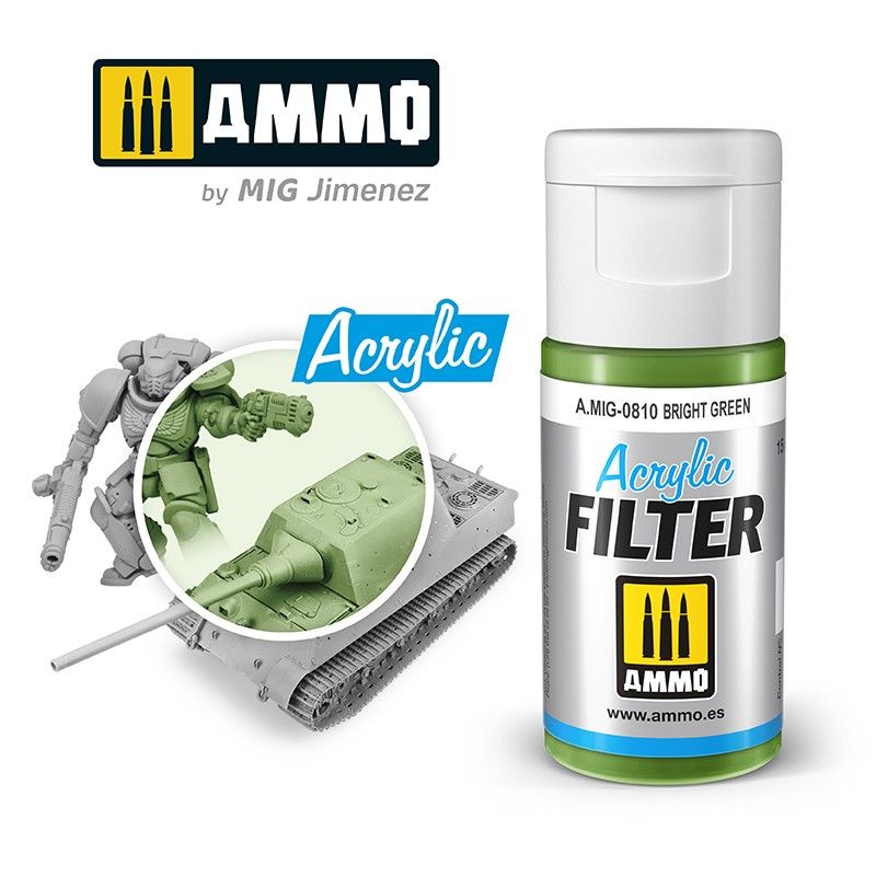 Ammo - AMIG0810 - Acrylic Filter Bright Green 15ml