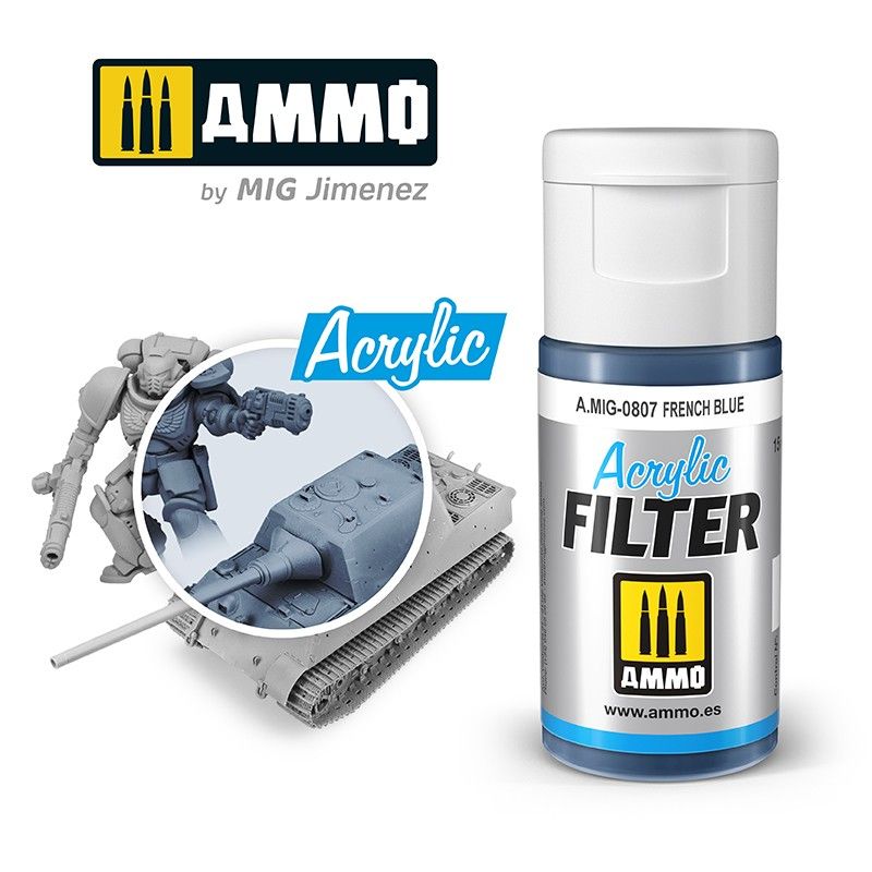 Ammo - AMIG0807 - Acrylic Filter French Blue 15ml