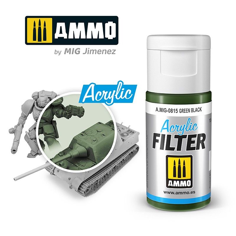 Ammo by MIG Acrylic Filter Green Black