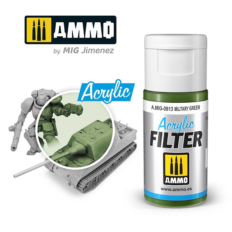 Ammo - AMIG0813 - Acrylic Filter Military Green 15ml