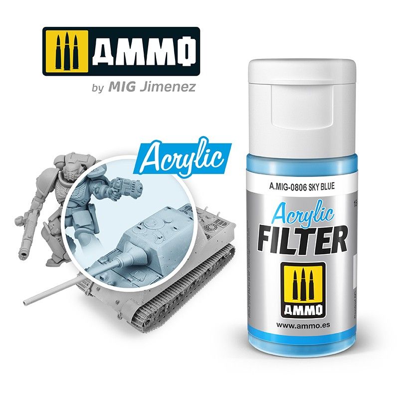 Ammo by MIG Acrylic Filter Sky Blue