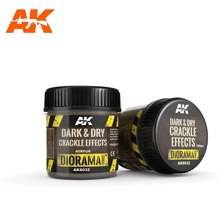 AK Interactive Dioramas - Dark & Dry Crackle Effects 100ml - AK8032